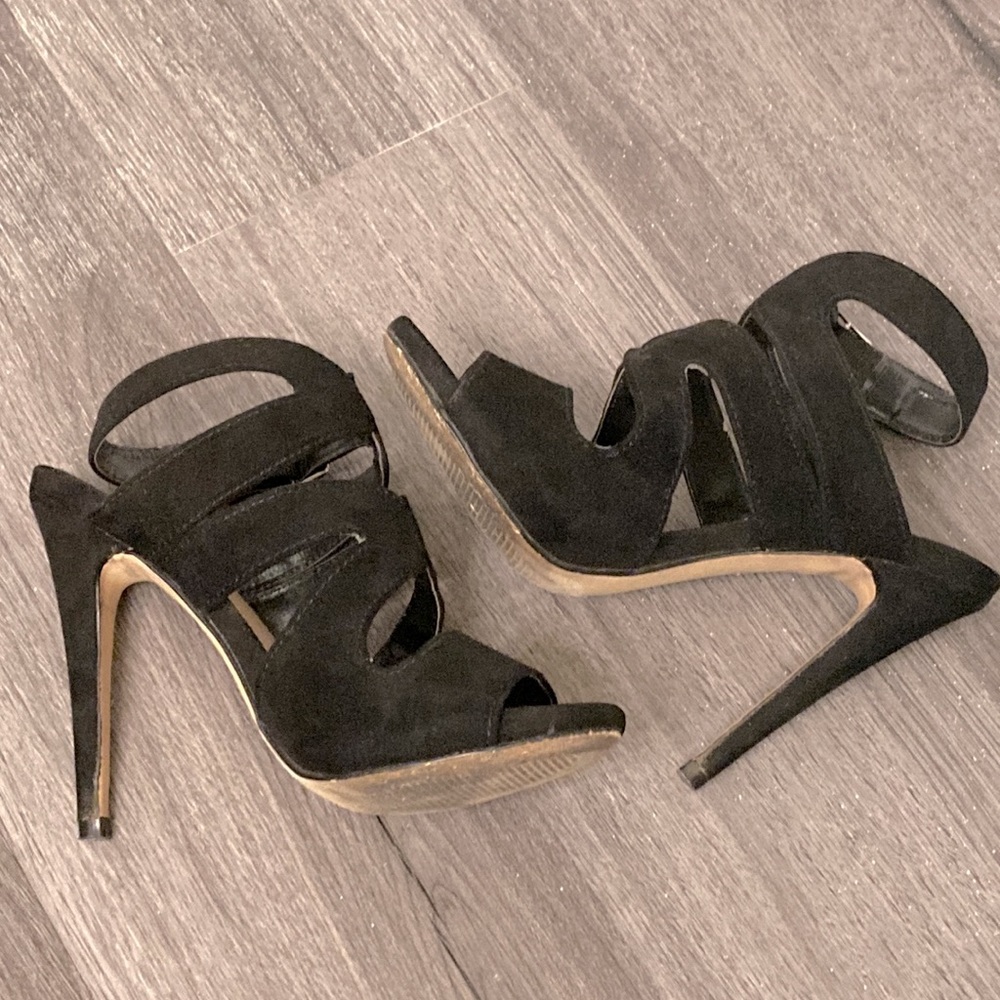 Gorgeous Diba London Shiloh Black Faux Suede High Heels